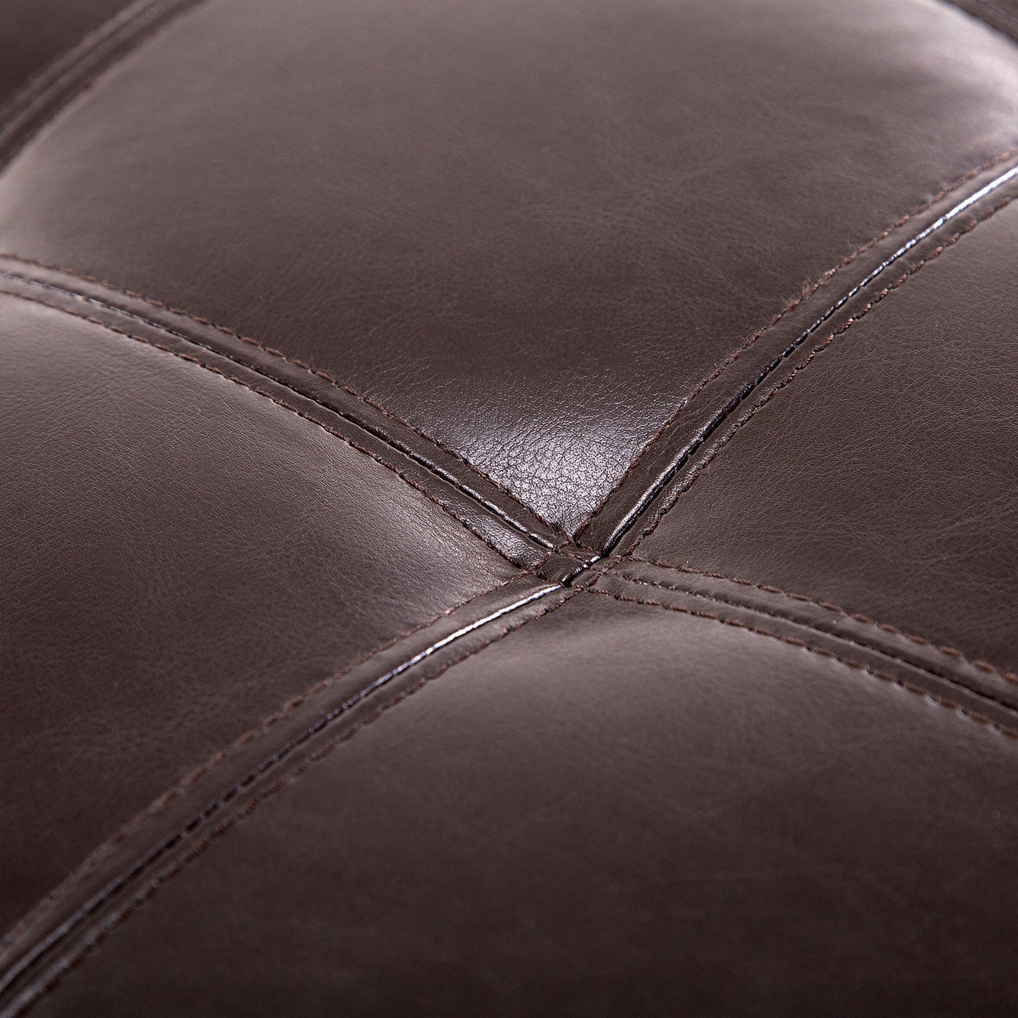 51 Tufted Storage Ottoman Bench, Dark Brown Faux Leather For Living Room, Bedroom, Entryway