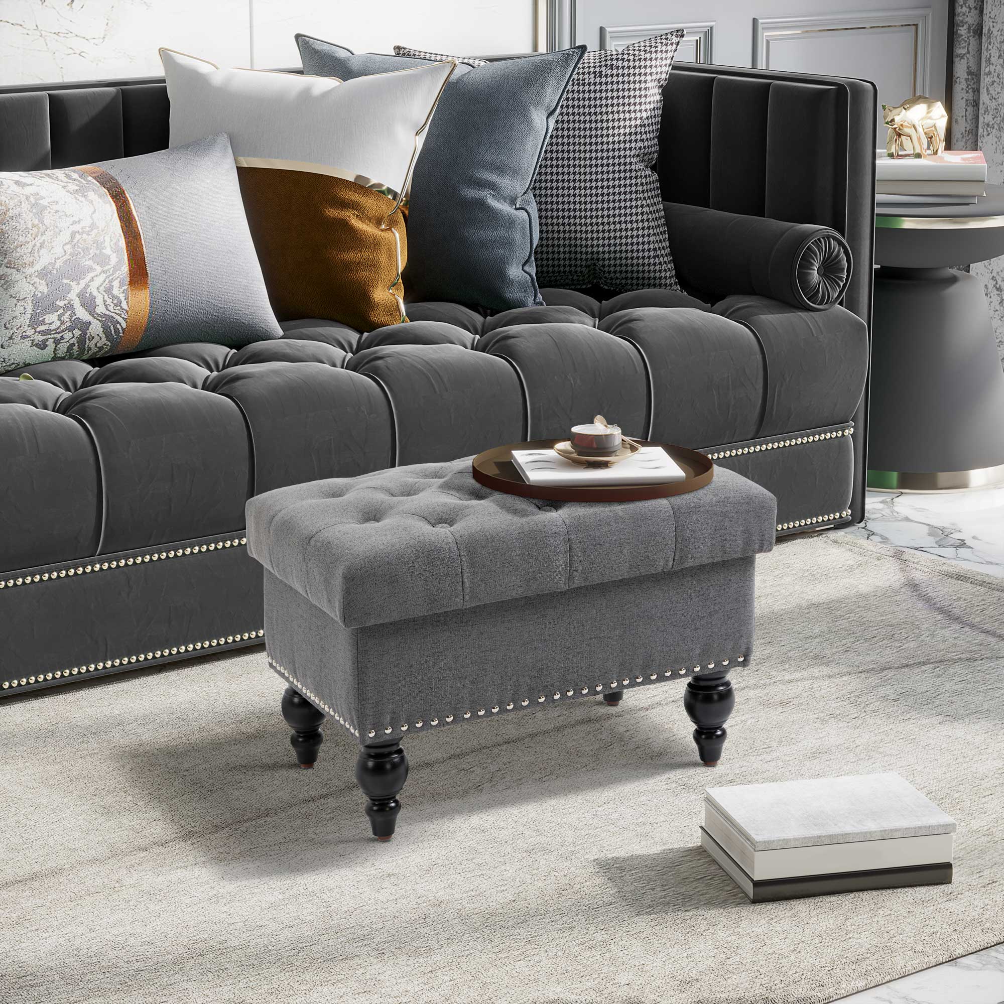 Ottoman with Storage for Living Room