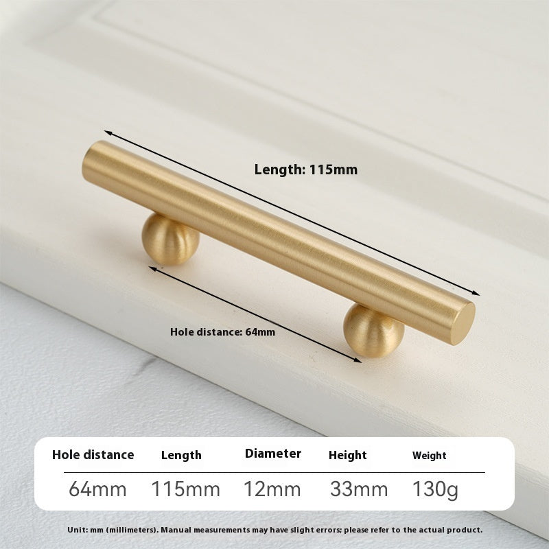 Pure Brass Solid Surface-mounted Single Long Hole Children's Cartoon Furniture Hardware Clothes And Shoes Kitchen Chest Of Drawer Door Handle