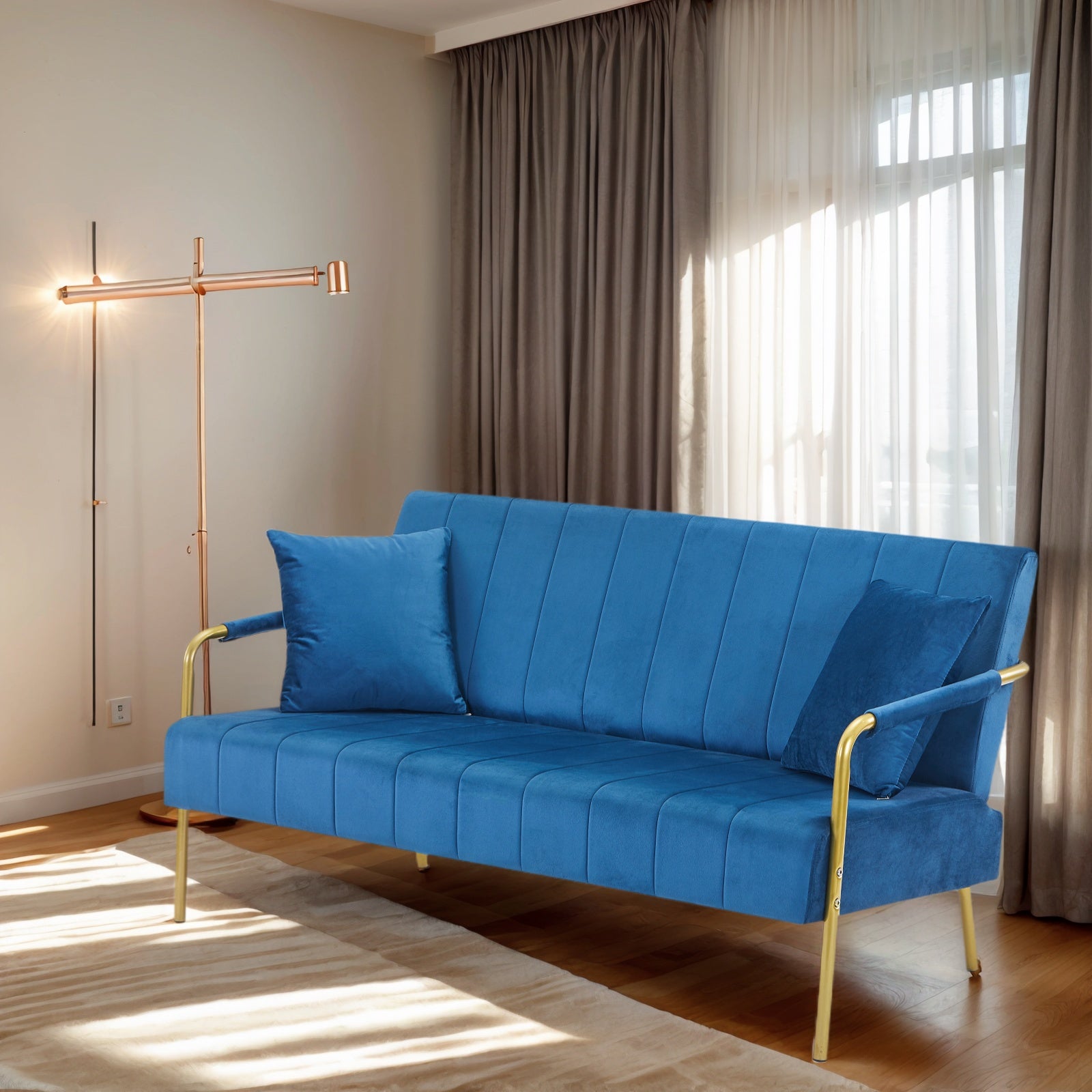 Modern Velvet Loveseat Sofa For Living Room