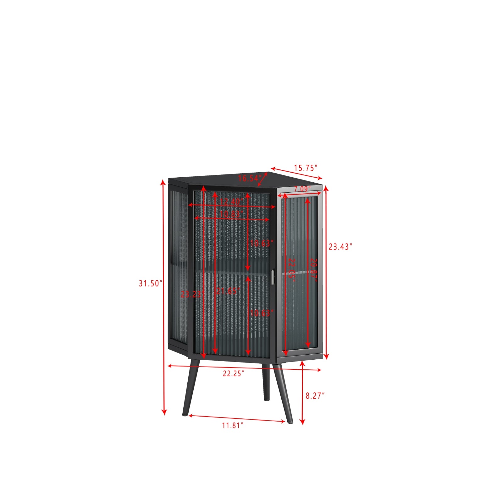 22.25 Floor Corner Cabinet With Glass Door   Shelves For Bathroom, Living Room
