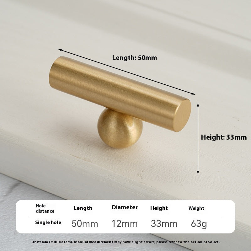 Pure Brass Solid Surface-mounted Single Long Hole Children's Cartoon Furniture Hardware Clothes And Shoes Kitchen Chest Of Drawer Door Handle