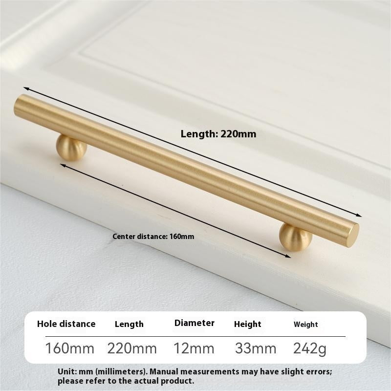 Pure Brass Solid Surface-mounted Single Long Hole Children's Cartoon Furniture Hardware Clothes And Shoes Kitchen Chest Of Drawer Door Handle