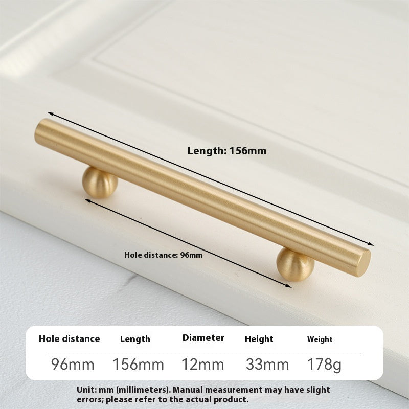 Pure Brass Solid Surface-mounted Single Long Hole Children's Cartoon Furniture Hardware Clothes And Shoes Kitchen Chest Of Drawer Door Handle
